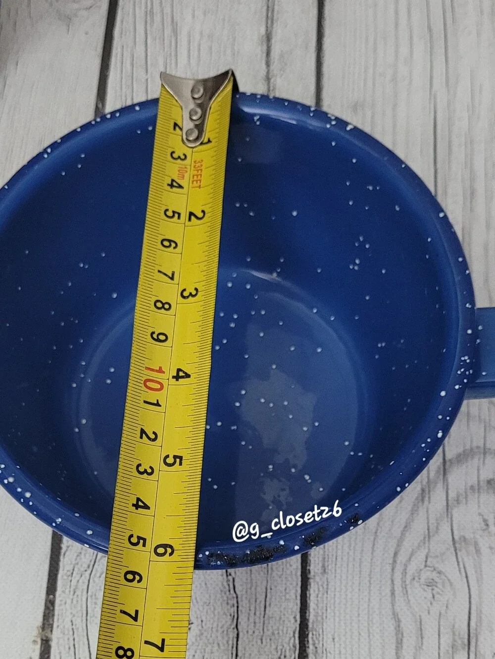 Vintage Blue Speckled Enamelware Sauce Pan